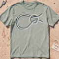 Bay heavyweight tee with a single continuous-line bowline knot graphic.