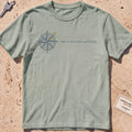 bay heavyweight tee with a compass rose and coordinate band graphic.