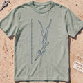 bay heavyweight tee with a single-line freediver and depth-scale graphic.