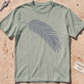 bay heavyweight tee with a single-line palm frond graphic.