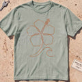bay heavyweight tee with a single-line hibiscus and small wave graphic.