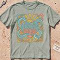 bay heavyweight tee with retro "Horizon Bound" lettering over waves.