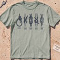 bay heavyweight tee with an etched chart of sailing knots graphic.