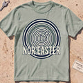 bay heavyweight tee with an isobar weather-map "Nor'easter" badge.