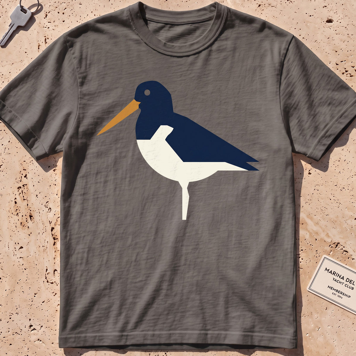 pepper heavyweight tee with an etched cluster of oysters graphic.