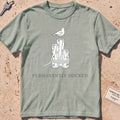 bay heavyweight tee with dock pilings, a gull and "Permanently Docked" text.
