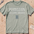 bay heavyweight tee with a boarding ladder and "Permission to Come Aboard" text.
