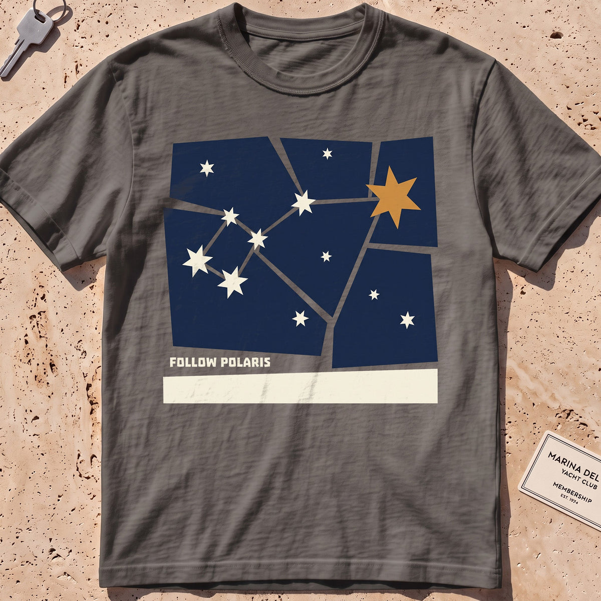 pepper heavyweight tee with a Little Dipper "Follow Polaris" graphic.