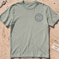 bay heavyweight tee with a rope-ring SO monogram crest graphic.