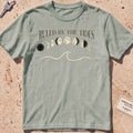 bay heavyweight tee with moon phases, a wave and "Ruled by the Tides" text.