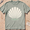 bay heavyweight tee with a bold scallop shell graphic.