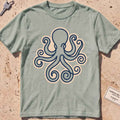 bay heavyweight tee with a single continuous-line octopus graphic.