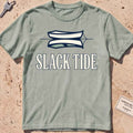 bay heavyweight tee with a moored dinghy and still-water reflection graphic.