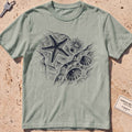 bay heavyweight tee with an etched starfish and anemone tide pool graphic.