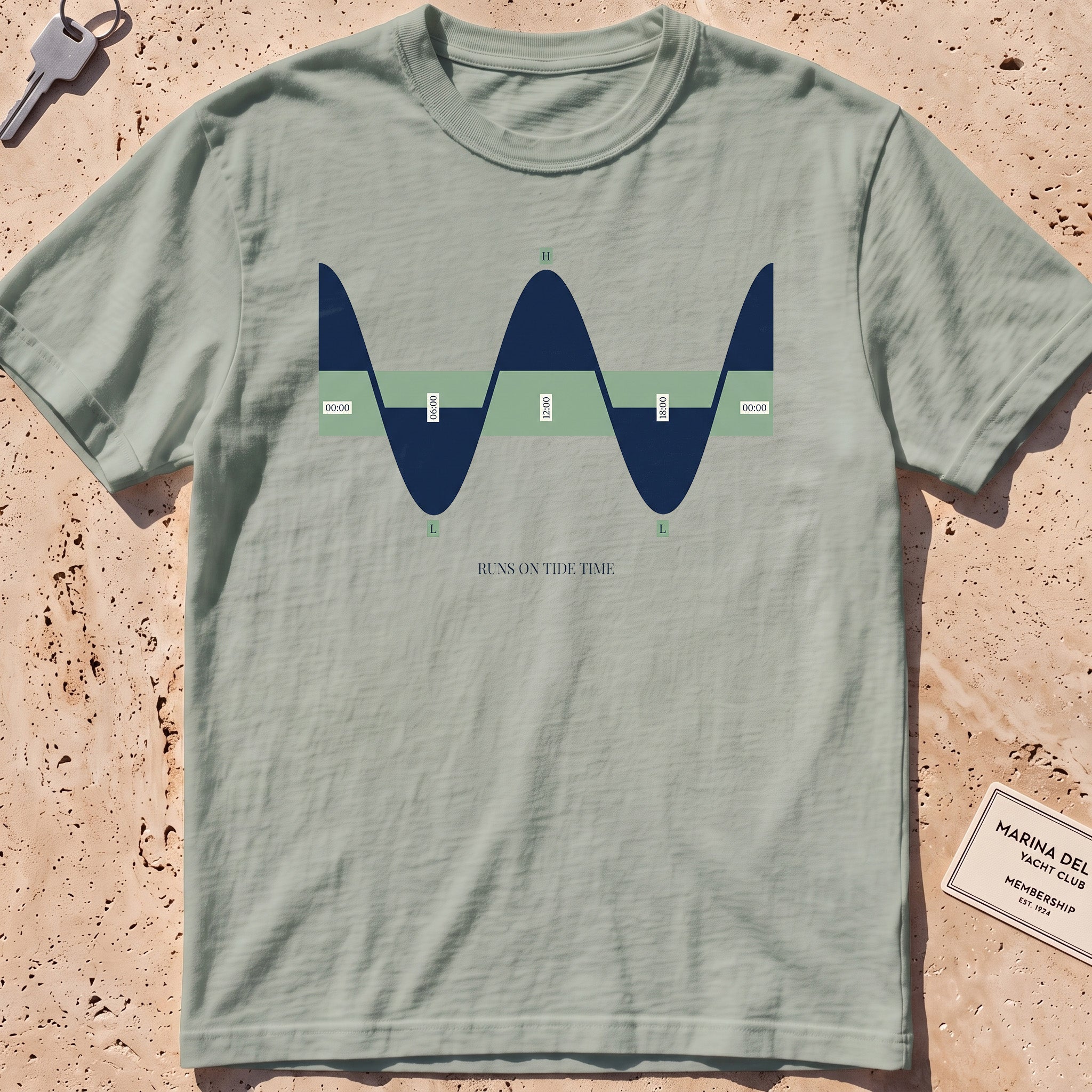 bay heavyweight tee with an etched starfish and anemone tide pool graphic.