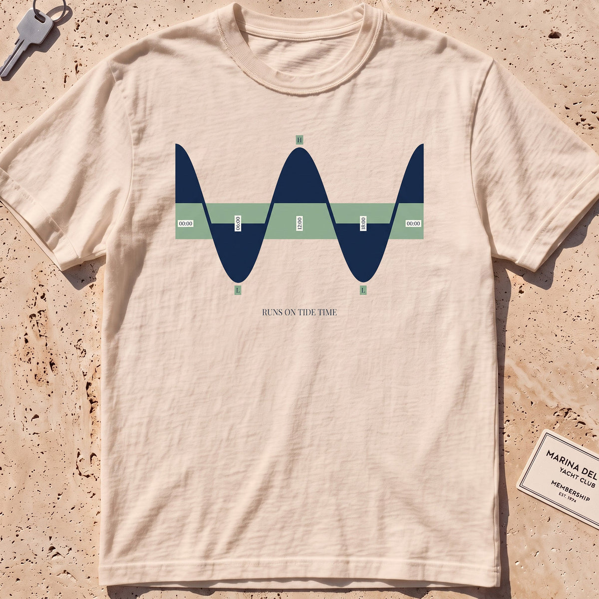 ivory heavyweight tee with an etched starfish and anemone tide pool graphic.